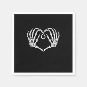 Valentines Day Gothic Heart With Skeleton Hands Va Napkins