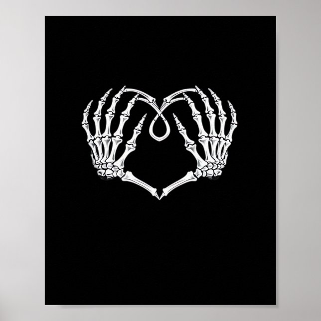 Valentines Day Gothic Heart With Skeleton Hands Va Poster (Front)