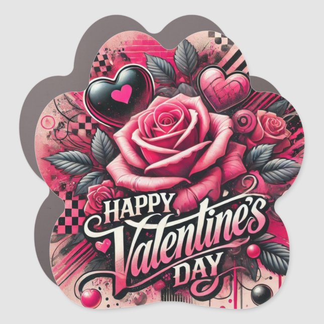 Valentines Day Graffiti Car Magnet (Front)