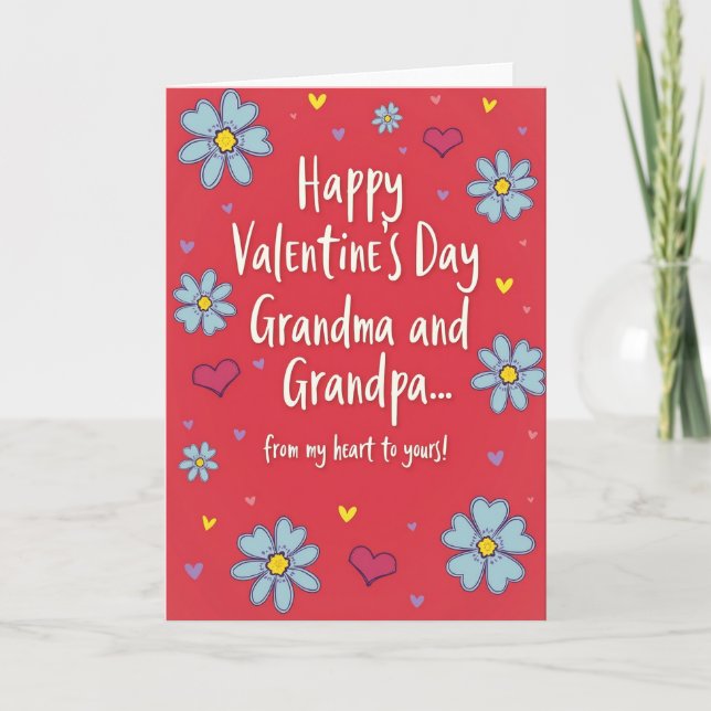 Valentines Day Grandma Grandpa Card (Front)