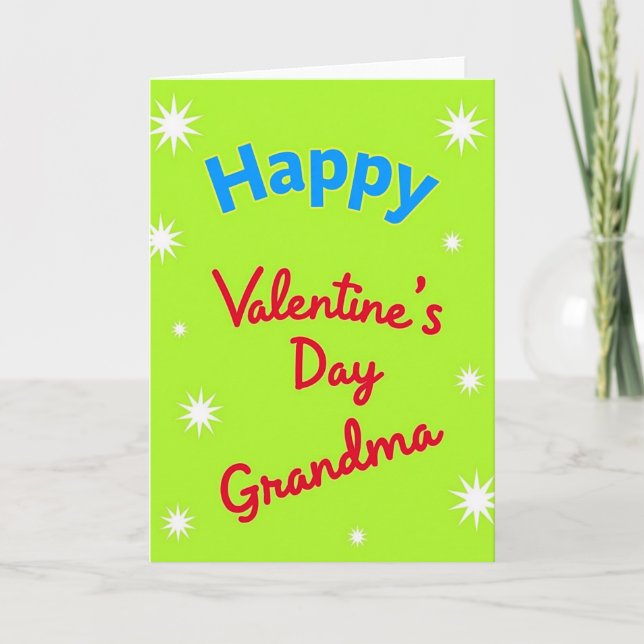 Valentines Day Grandma Starburst Card (Front)