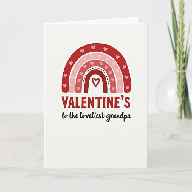 Valentines Day Grandpa Hearts Card (Front)