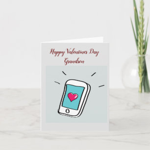 Valentine's Day Grandson Folded Greeting Card