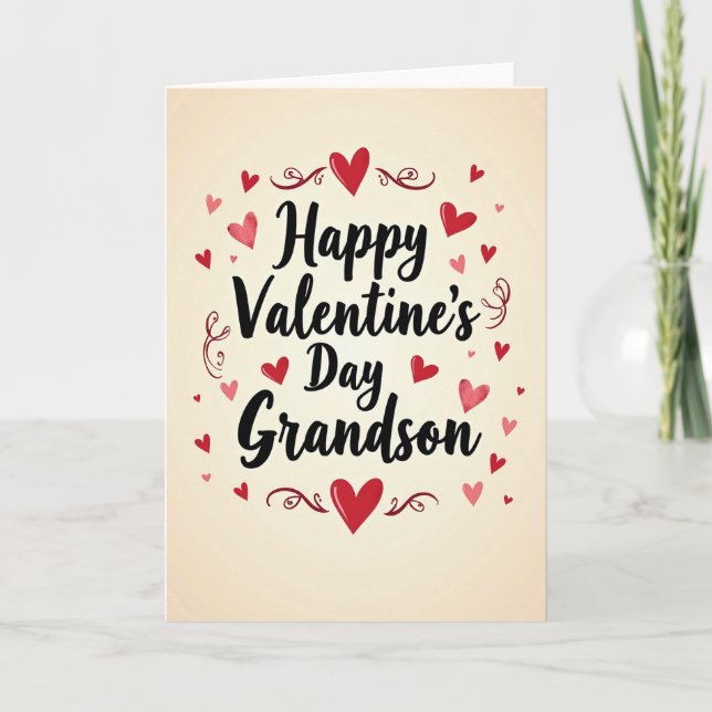 Valentines Day Grandson Love Card (Front)