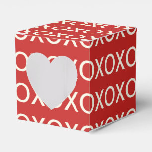 VALENTINE'S DAY GRAPHIC XOXO HEART RED FAVOR BOX