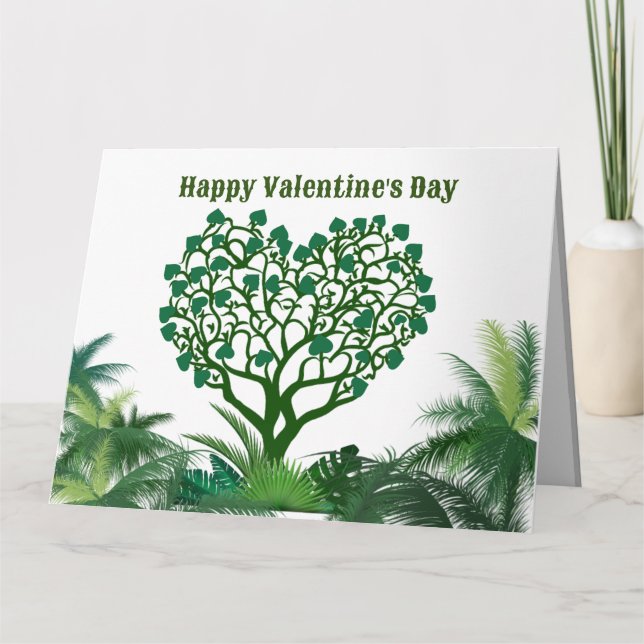 Valentine's day green folded greeting card for him (Front)