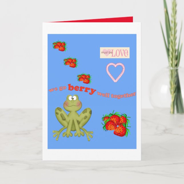 Valentine's Day Greeting Card Be Valentine Frog (Front)