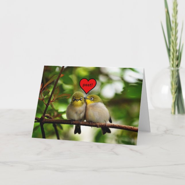 Valentine's Day Greeting Card - Birds in a tree (Front)