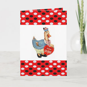 Valentine's Day Greeting Card Duck Vintage