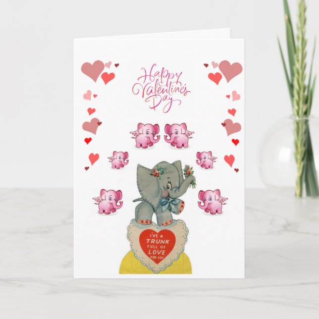 Valentine's Day Greeting Card Elephant (Front)