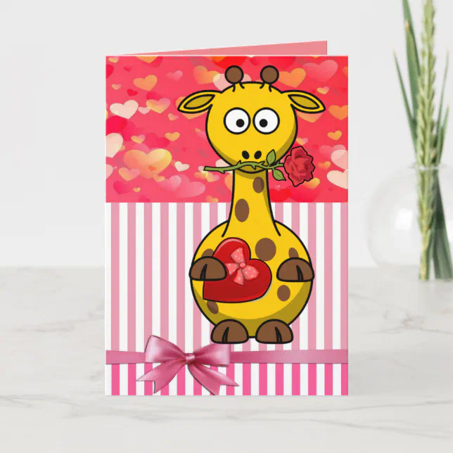 Valentine's Day Greeting Card Giraffe | Zazzle