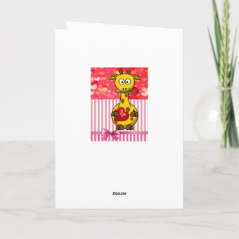 Valentine's Day Greeting Card Giraffe | Zazzle
