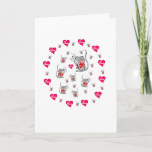 Valentine's Day Greeting Card Mice