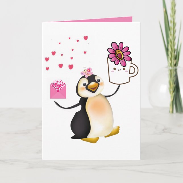 Valentine's Day Greeting Card Penguin (Front)