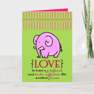 Valentine's Day Greeting Card Pink Elephant 