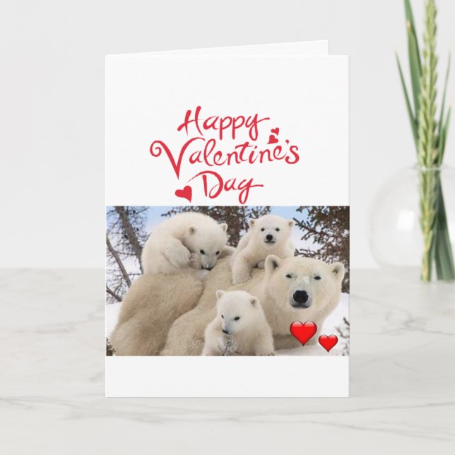 Valentine's Day Greeting Card Polar Bear (Front)