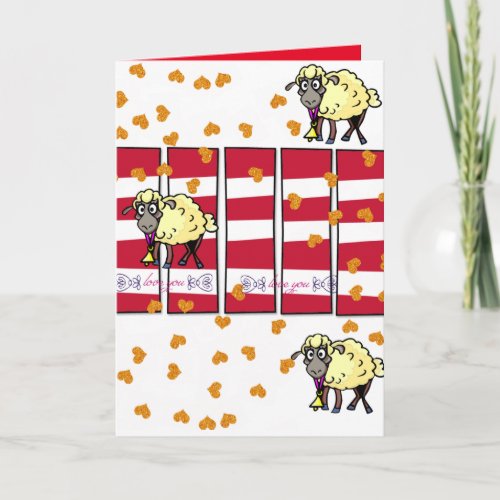 Valentines Day Greeting Card Sheep