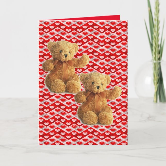 Valentine's Day Greeting Card Teddy Bear (Front)