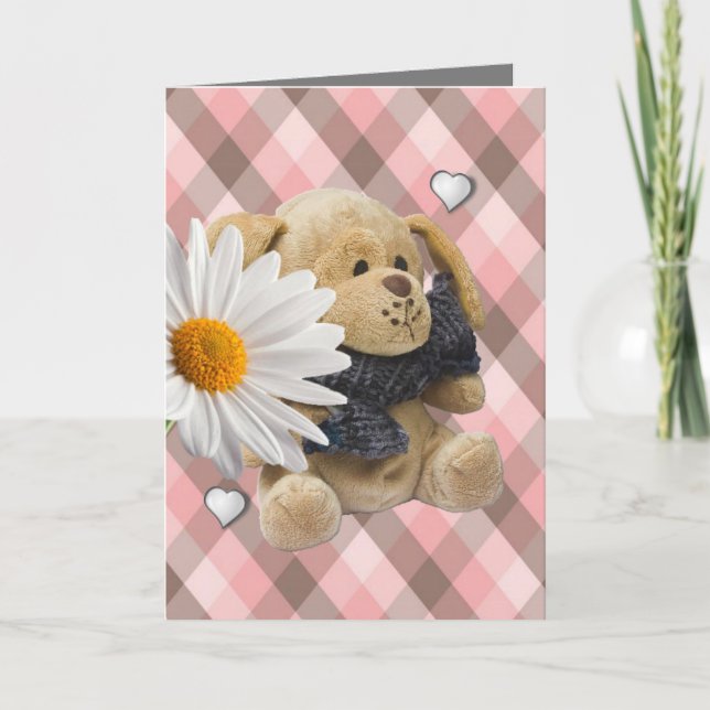 Valentine's Day Greeting Card Teddy Bear (Front)
