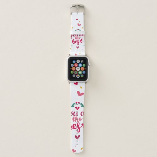 Valentines day greeting card with hearts  flower apple watch band