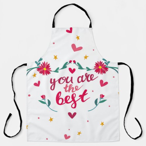 Valentines day greeting card with hearts  flower apron