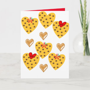 Valentine's Day Greeting Card Yellow Hearts
