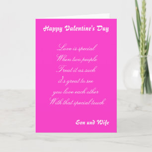 Valentine's  day  greetings cards-son and wife holiday card