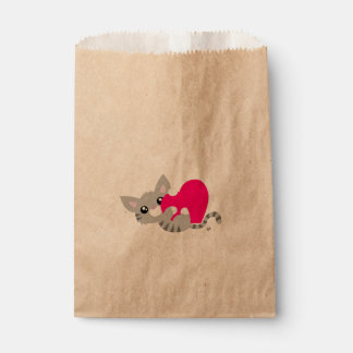 Valentine's Day Grey Kitty Favor Bag