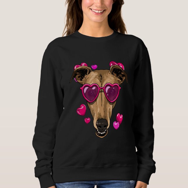 Valentines Day Greyhound Heart Couples Greyhound R Sweatshirt (Front)