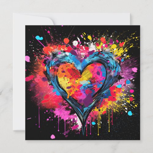 Valentines Day Grunge Heart Digital Download Invitation