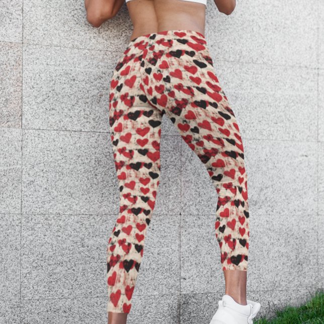 Valentine's Day Grunge Hearts Vintage  Leggings (Creator Uploaded)