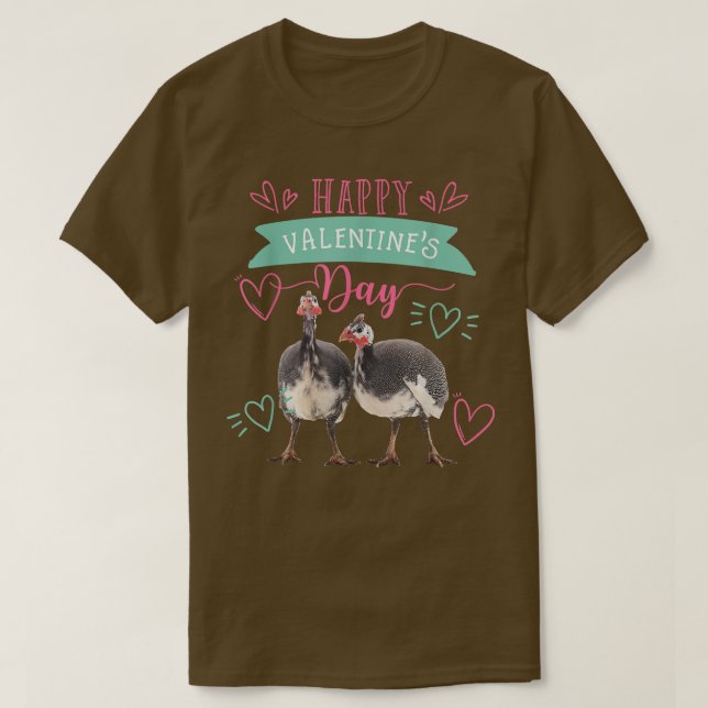 Valentine's Day Guinea Hen Gift for Women T-Shirt (Design Front)