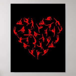 Valentines Day Gym Motivational Gymnastics Heart Poster
