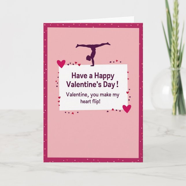 Valentines Day Gymnast Card (Front)
