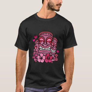 Valentine'S Day Hawaii Tiki Luau Totem Hibiscus Lo T-Shirt