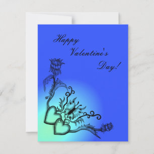 Valentine's Day - heart and butterfly on Rainbow Holiday Card