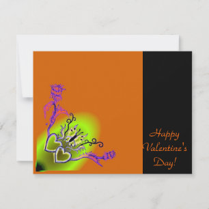 Valentine's Day - heart and butterfly on Rainbow Holiday Card
