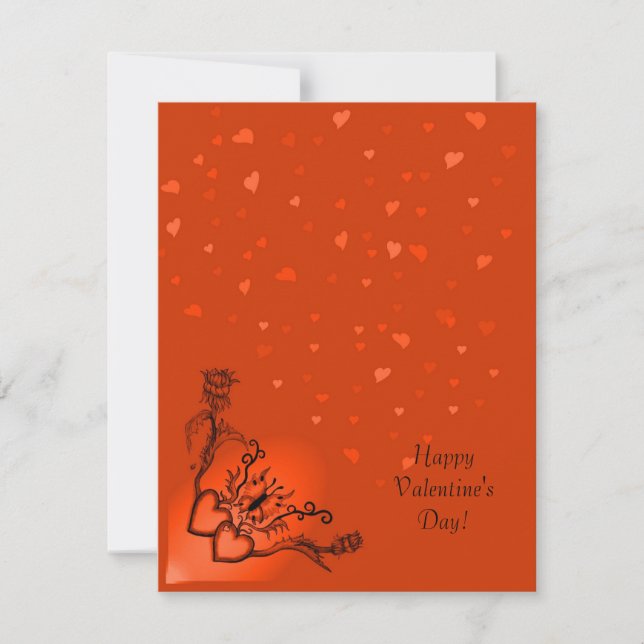 Valentine's Day - heart and butterfly on Rainbow Holiday Card (Front)