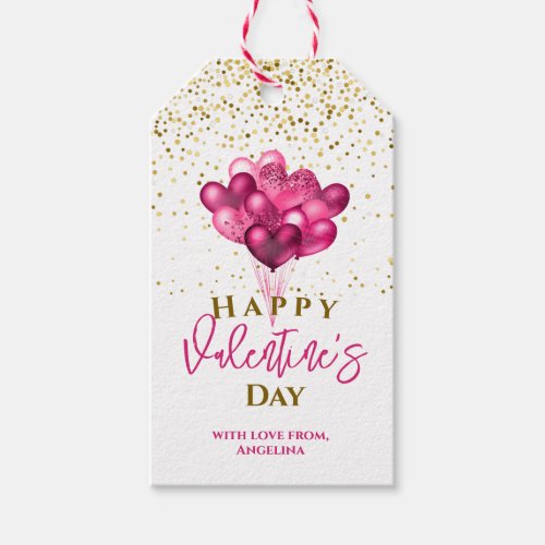Valentines Day Heart Balloons Gift Tags