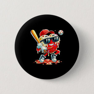 Valentines Day Heart Baseball Drip Ice Cream Boys  Button