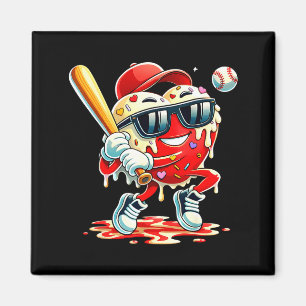 Valentines Day Heart Baseball Drip Ice Cream Boys Magnet