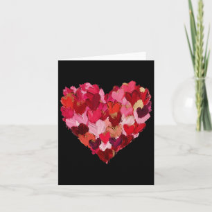 Valentines Day Heart Brushstroke Cute Girly Valent Card