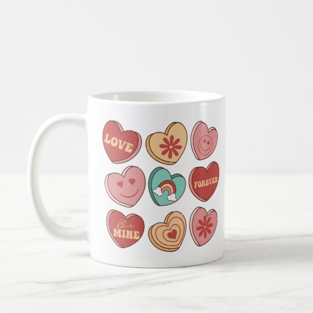 Valentine's Day Heart Candies Coffee Mug (Left)