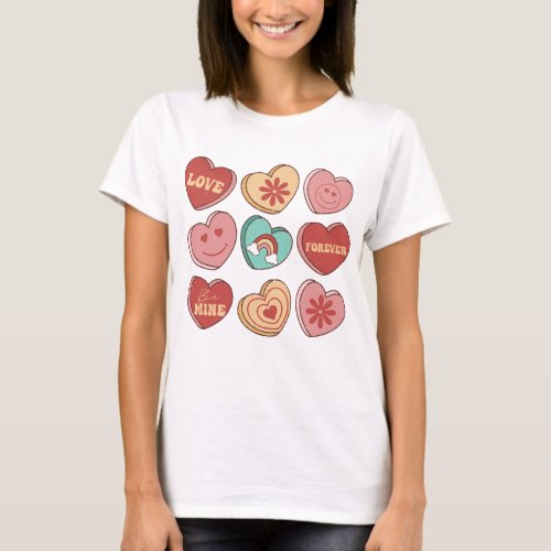 Valentines Day Heart Candies T_Shirt