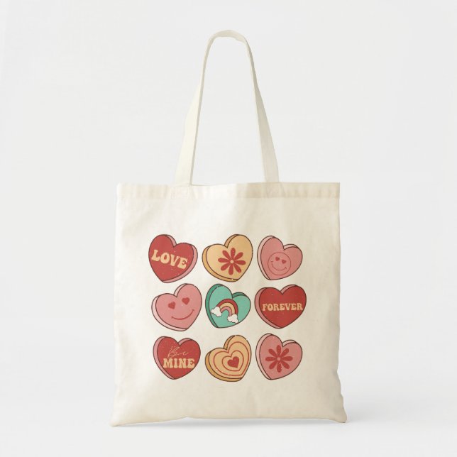 Valentine's Day Heart Candies Tote Bag (Front)