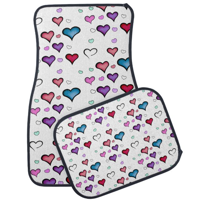 Valentine's Day heart  Car Floor Mat (Set)