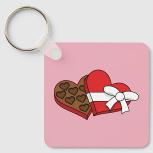 Valentine's Day Heart Chocolate Box Keychain