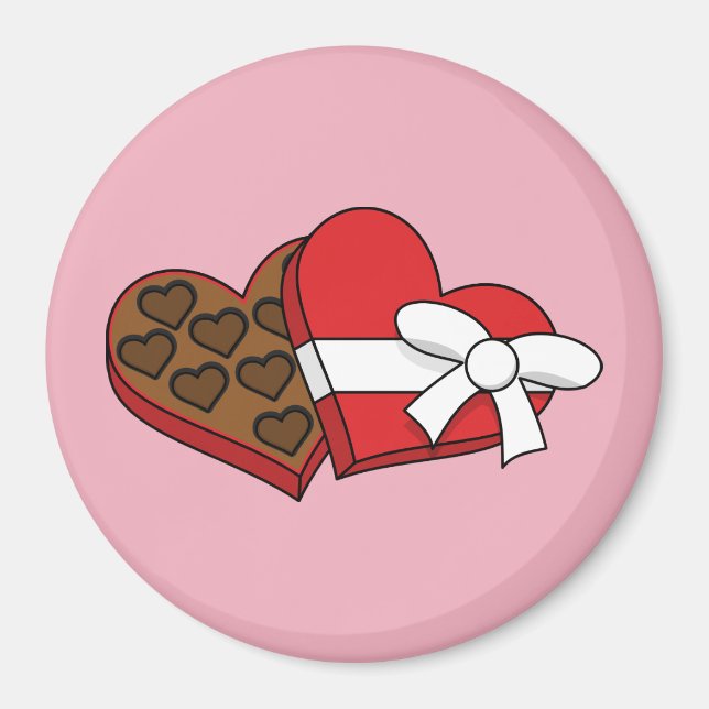 Valentine's Day Heart Chocolate Box Magnet (Front)