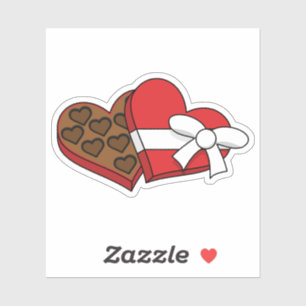 Valentine's Day Heart Chocolate Box Sticker