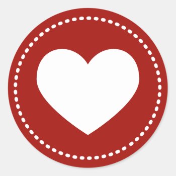 Valentine's Day Heart Classic Round Sticker by mariannegilliand at Zazzle